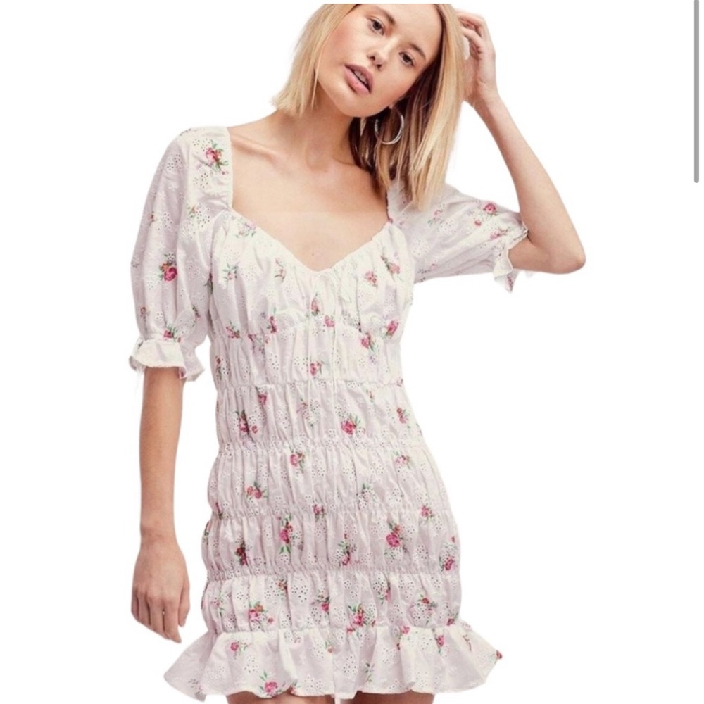 For Love & Lemons Tarte Eyelet Smocked Dress - Picture 4 of 8